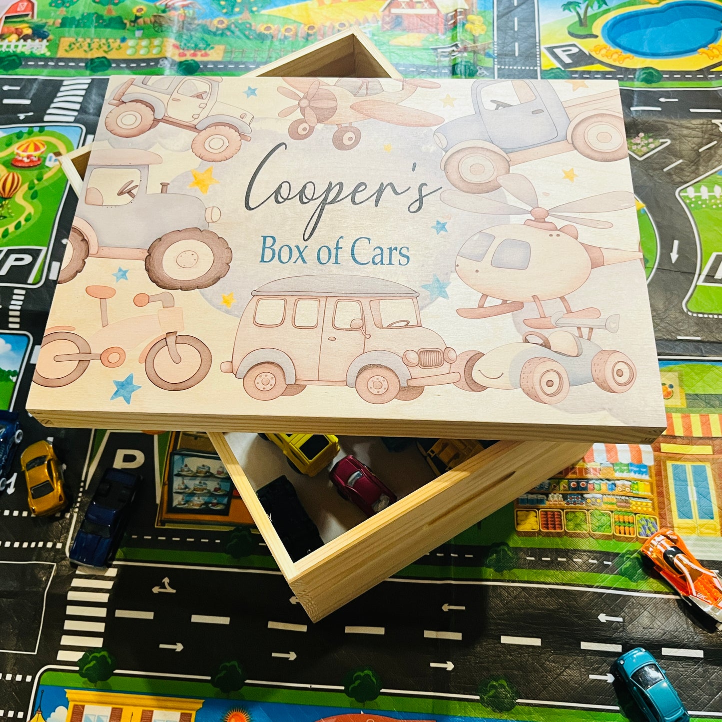 Vehicle Cars Lift Off Lid Box