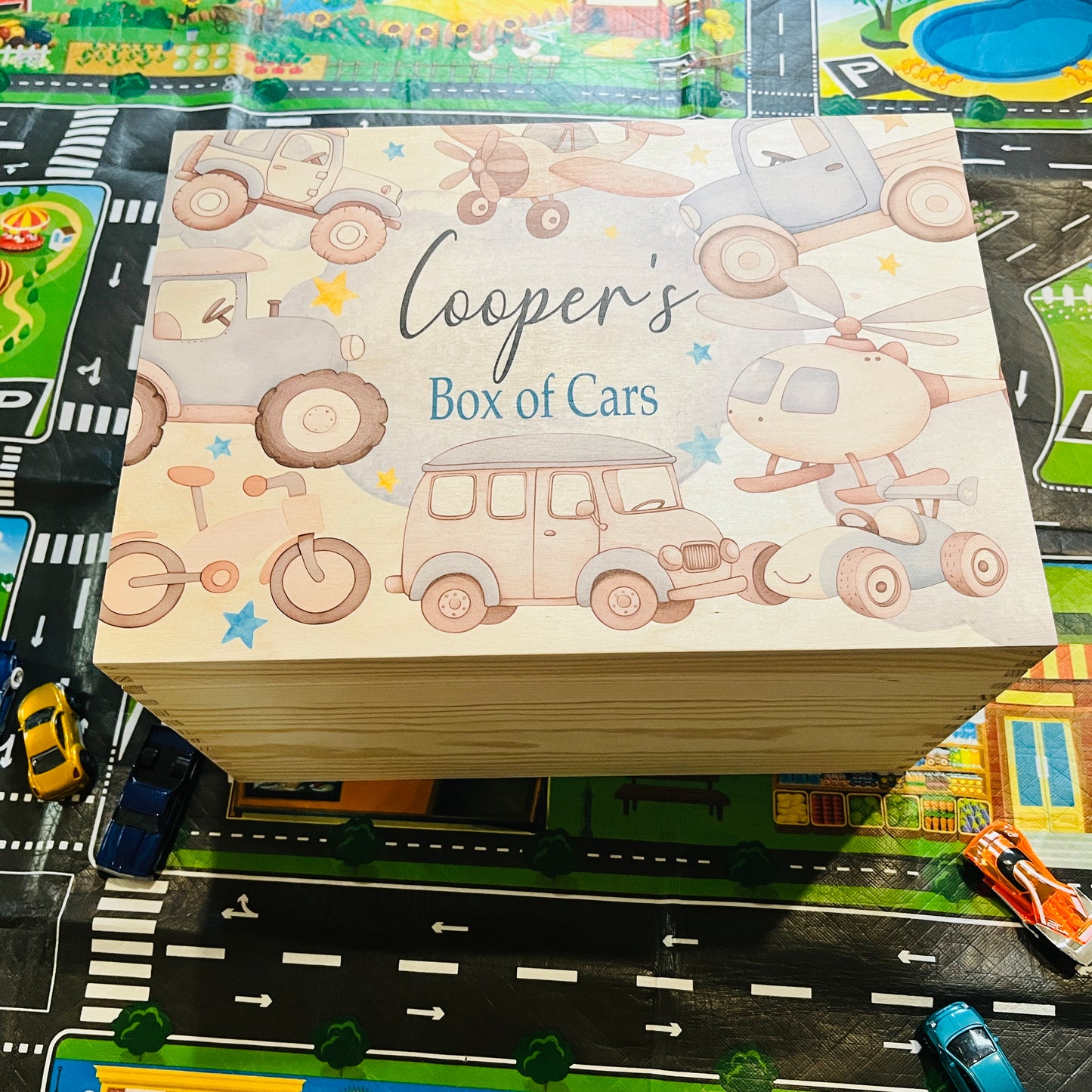 Vehicle Cars Lift Off Lid Box