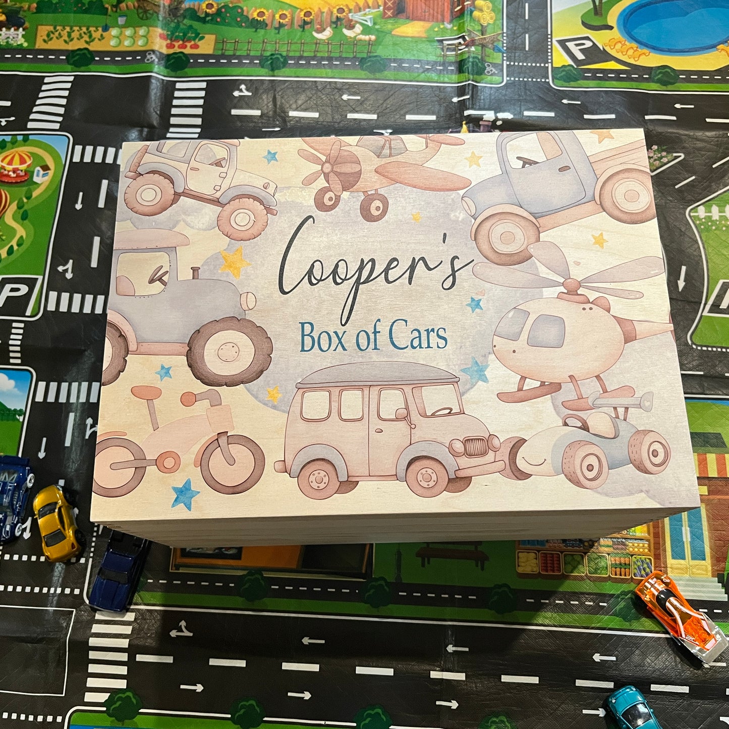 Vehicle Cars Lift Off Lid Box