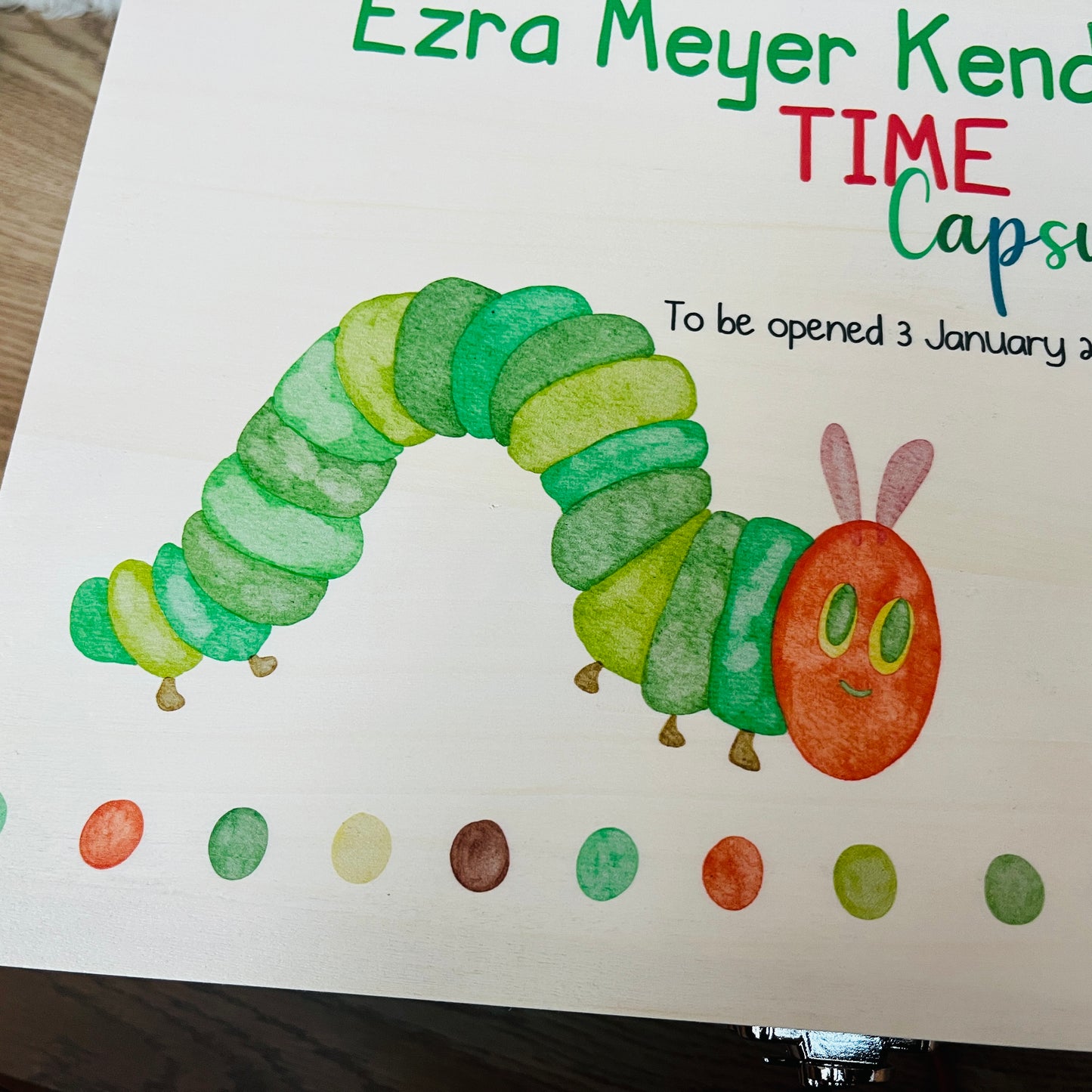 Caterpillar keepsake box