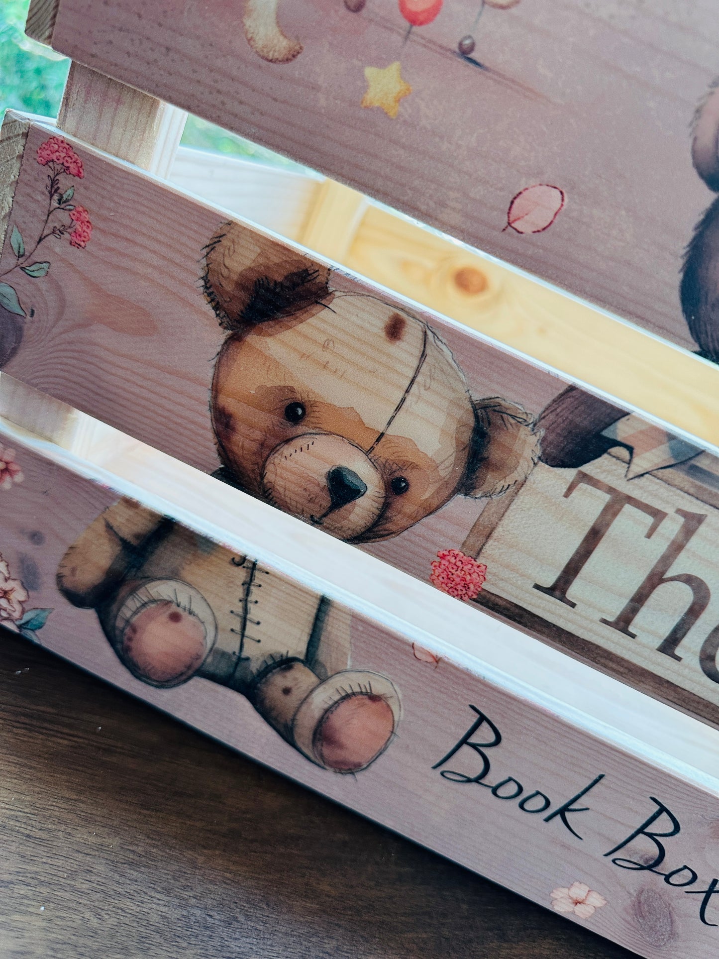 Cute Rabbit and Bear book crate