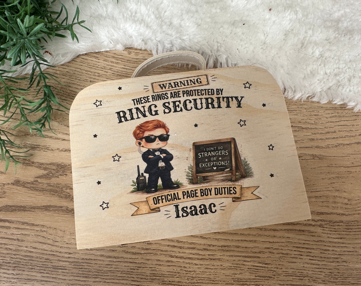 Personalised Wedding Ring Bearer Security Box