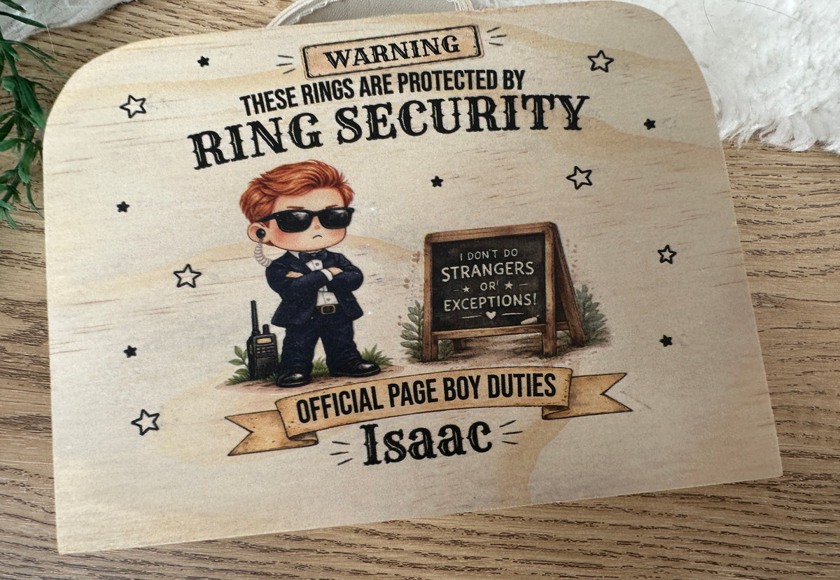 Personalised Wedding Ring Bearer Security Box