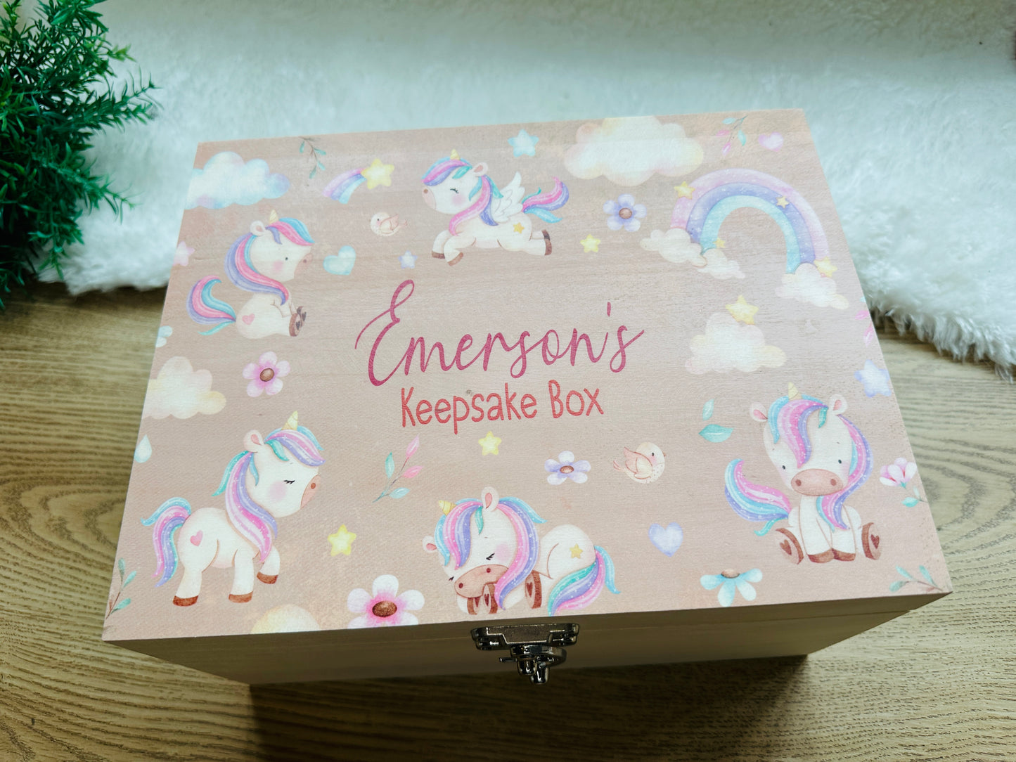 Boho unicorn keepsake box