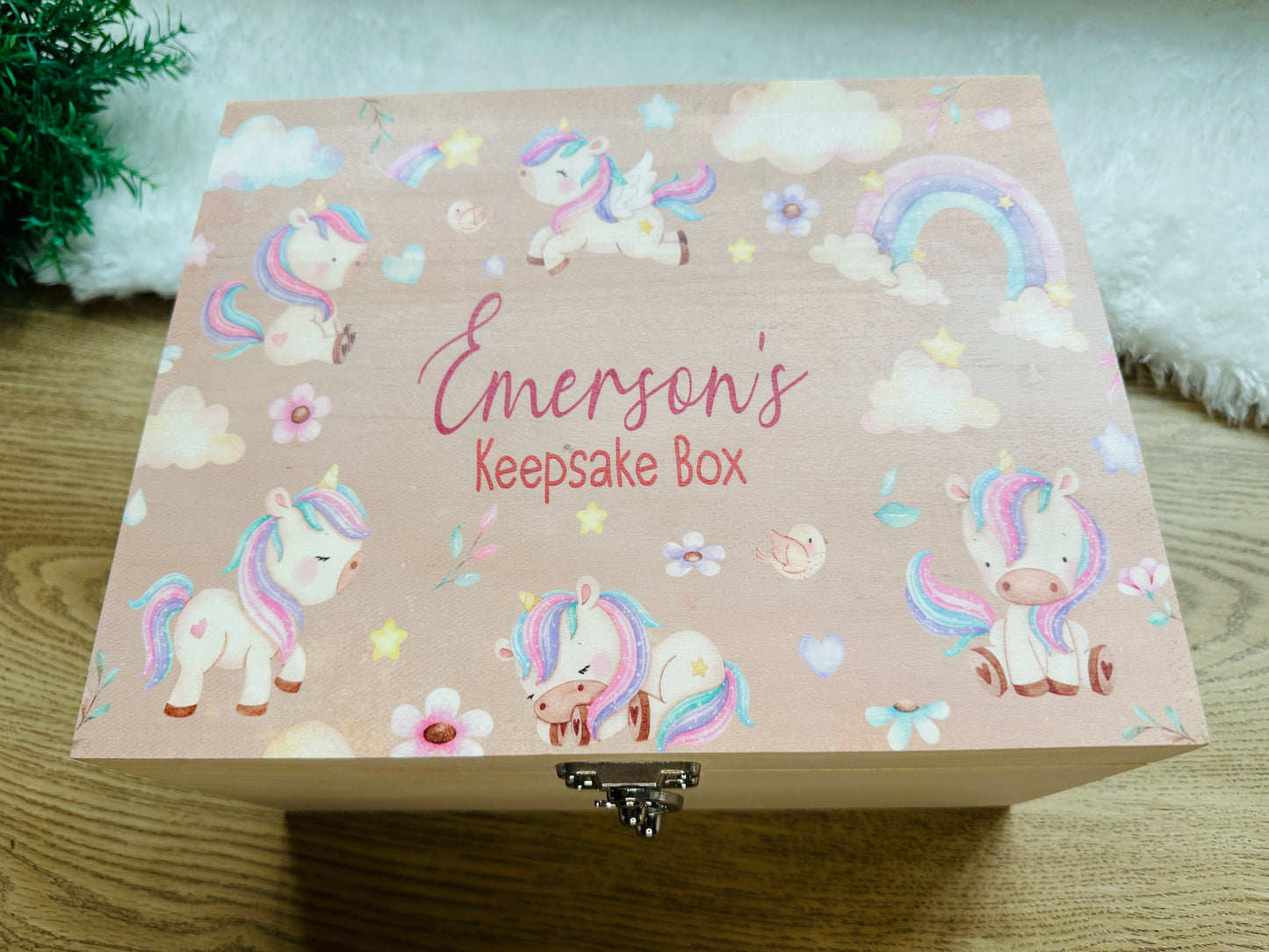 Boho unicorn keepsake box