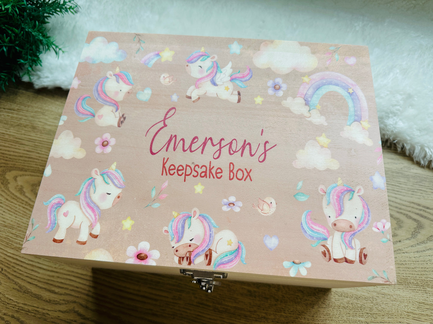 Boho unicorn keepsake box