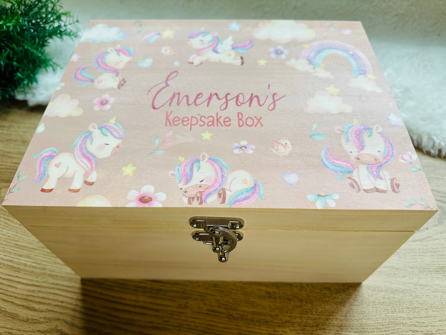 Boho unicorn keepsake box
