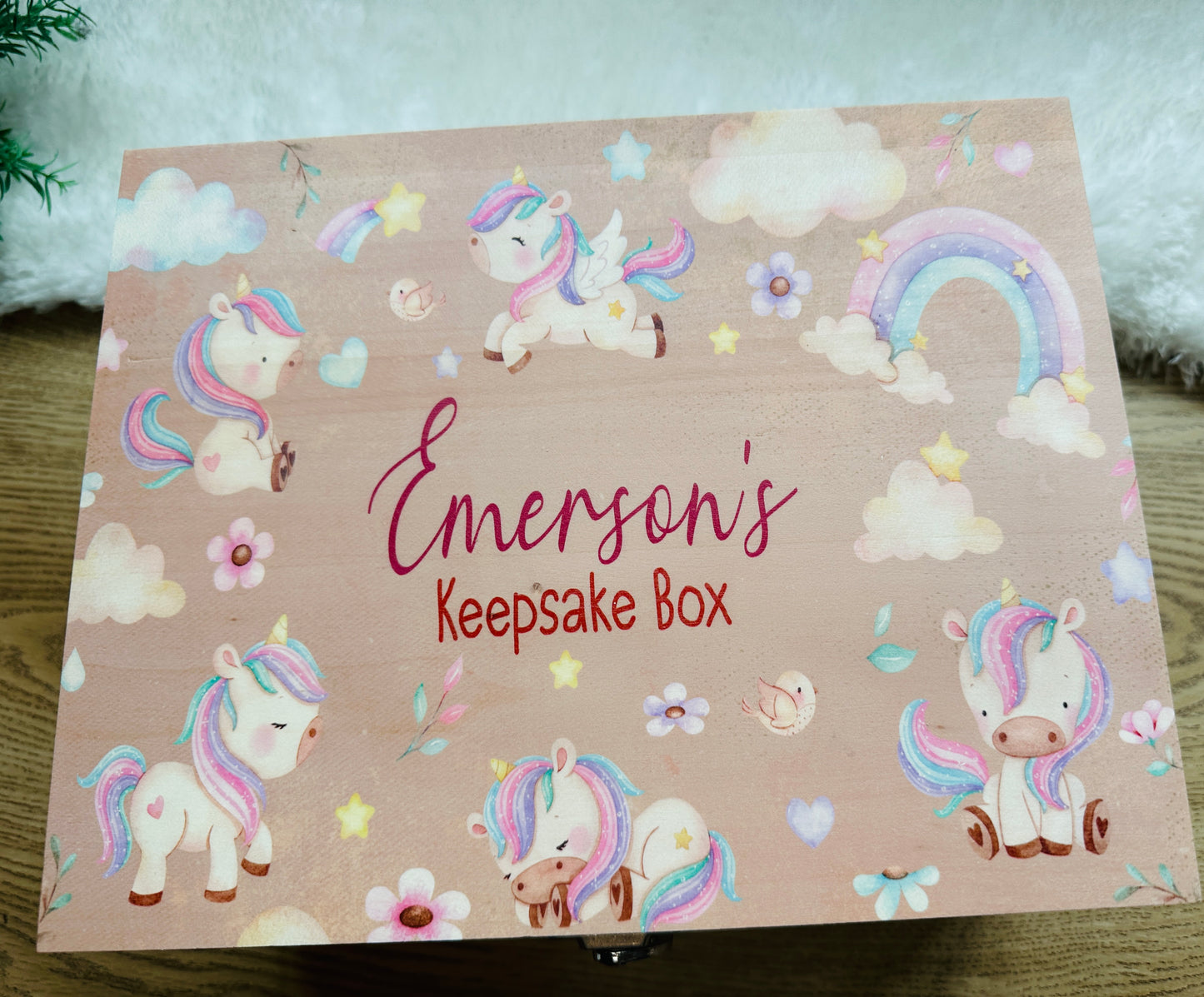 Boho unicorn keepsake box