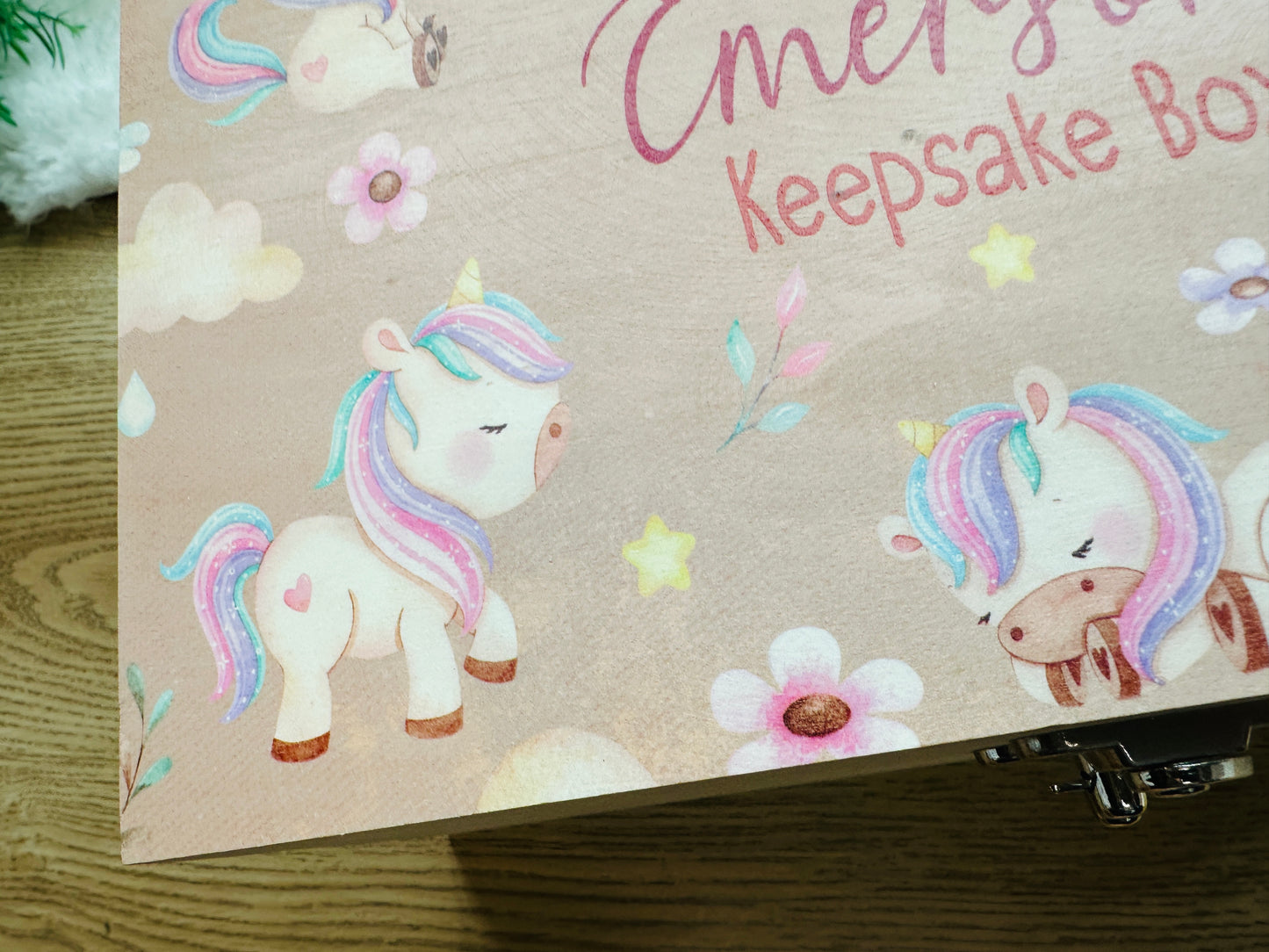 Boho unicorn keepsake box