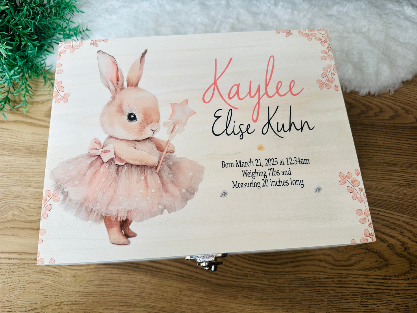 Cute Ballerina Rabbit keepsake box