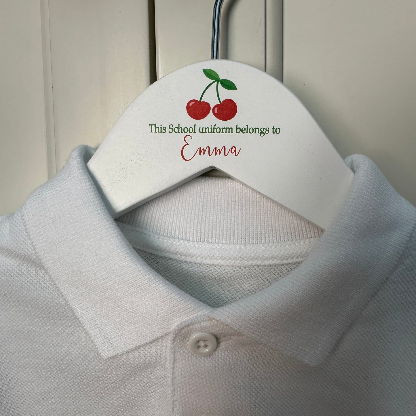 Cherries school uniform hanger
