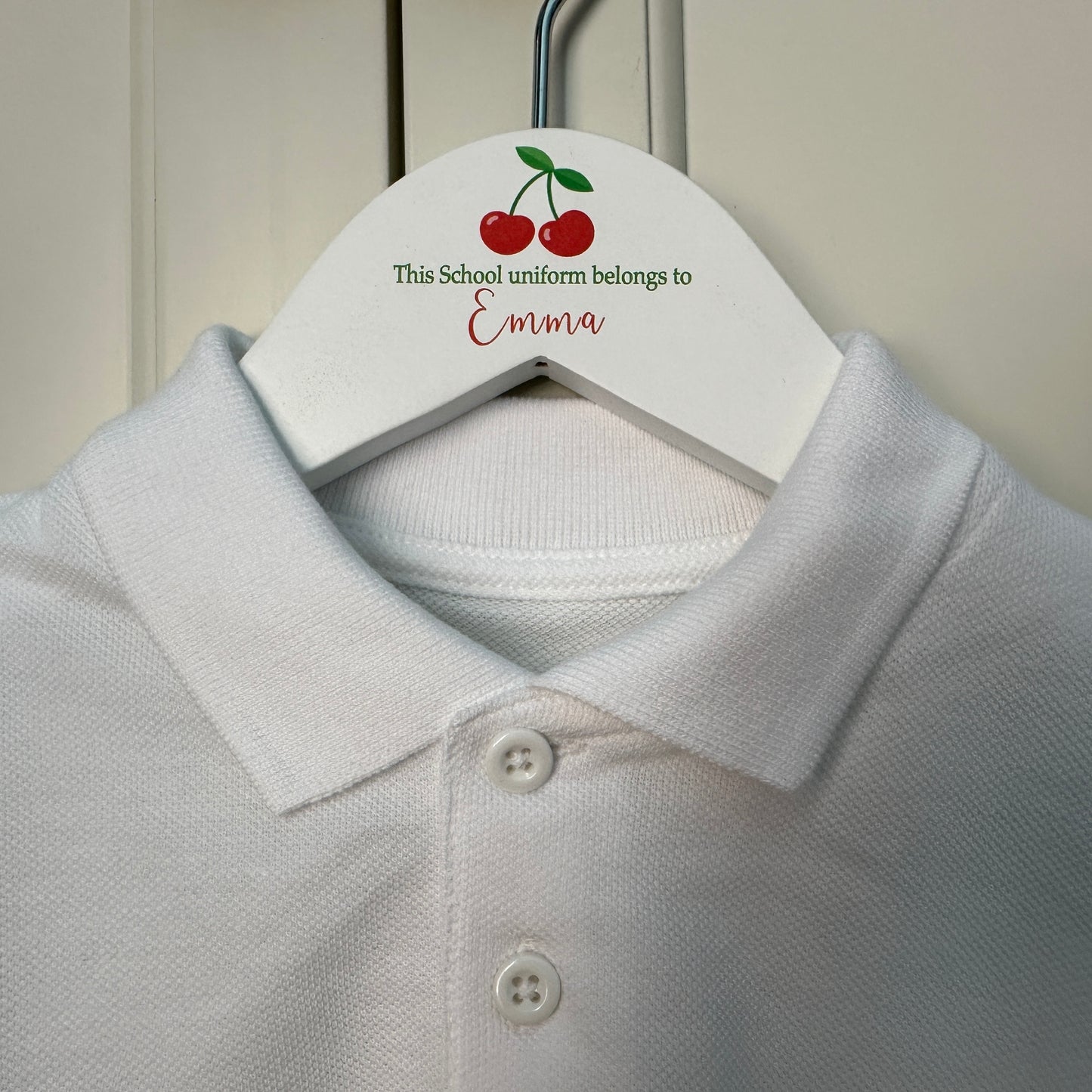 Cherries school uniform hanger