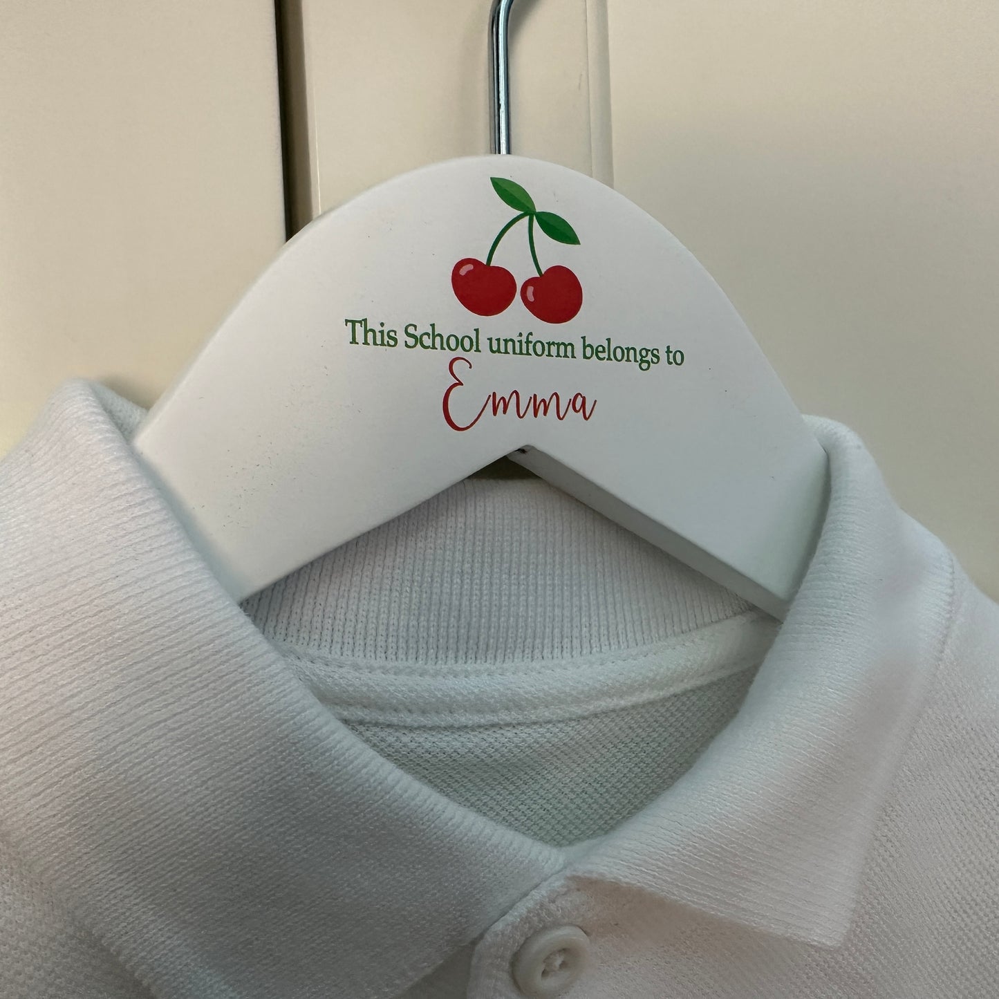 Cherries school uniform hanger
