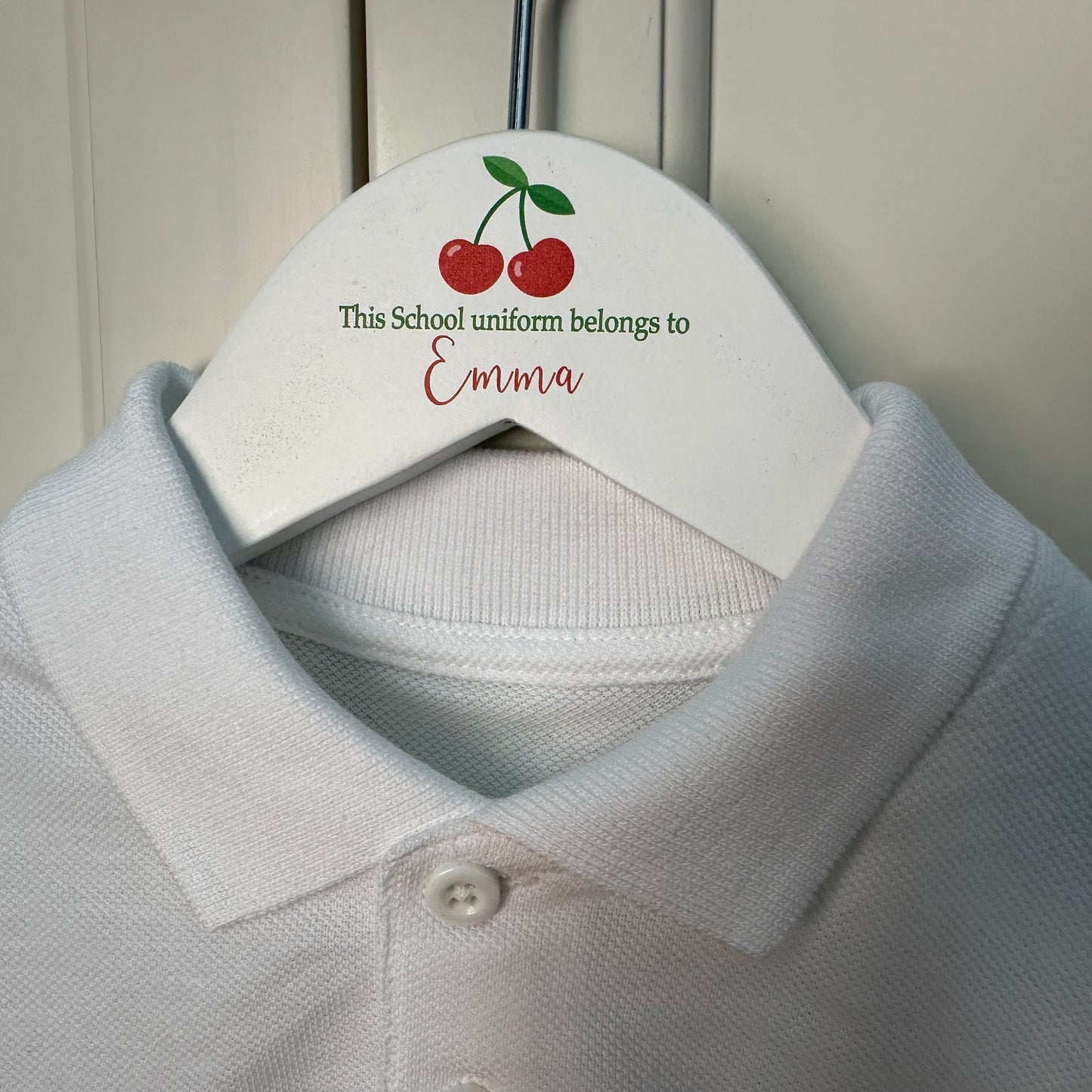 Cherries school uniform hanger