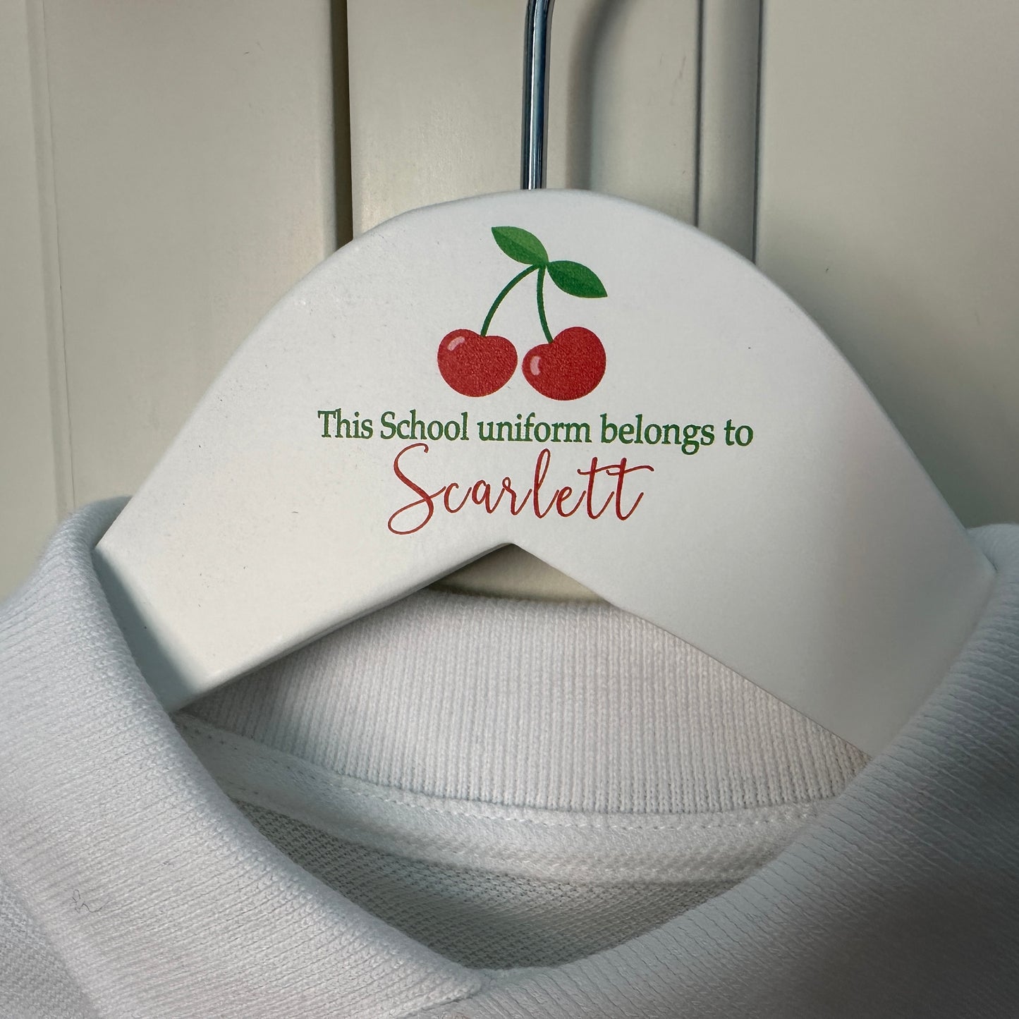 Cherries school uniform hanger
