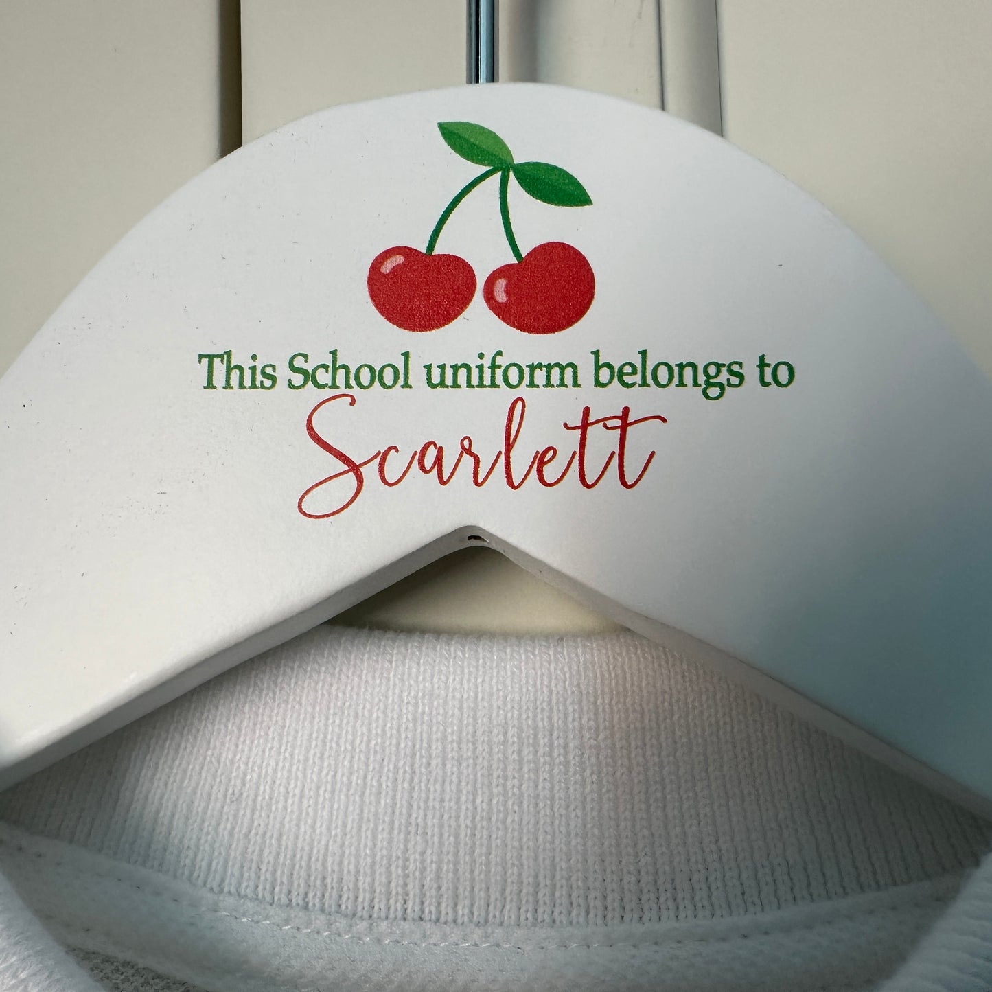 Cherries school uniform hanger
