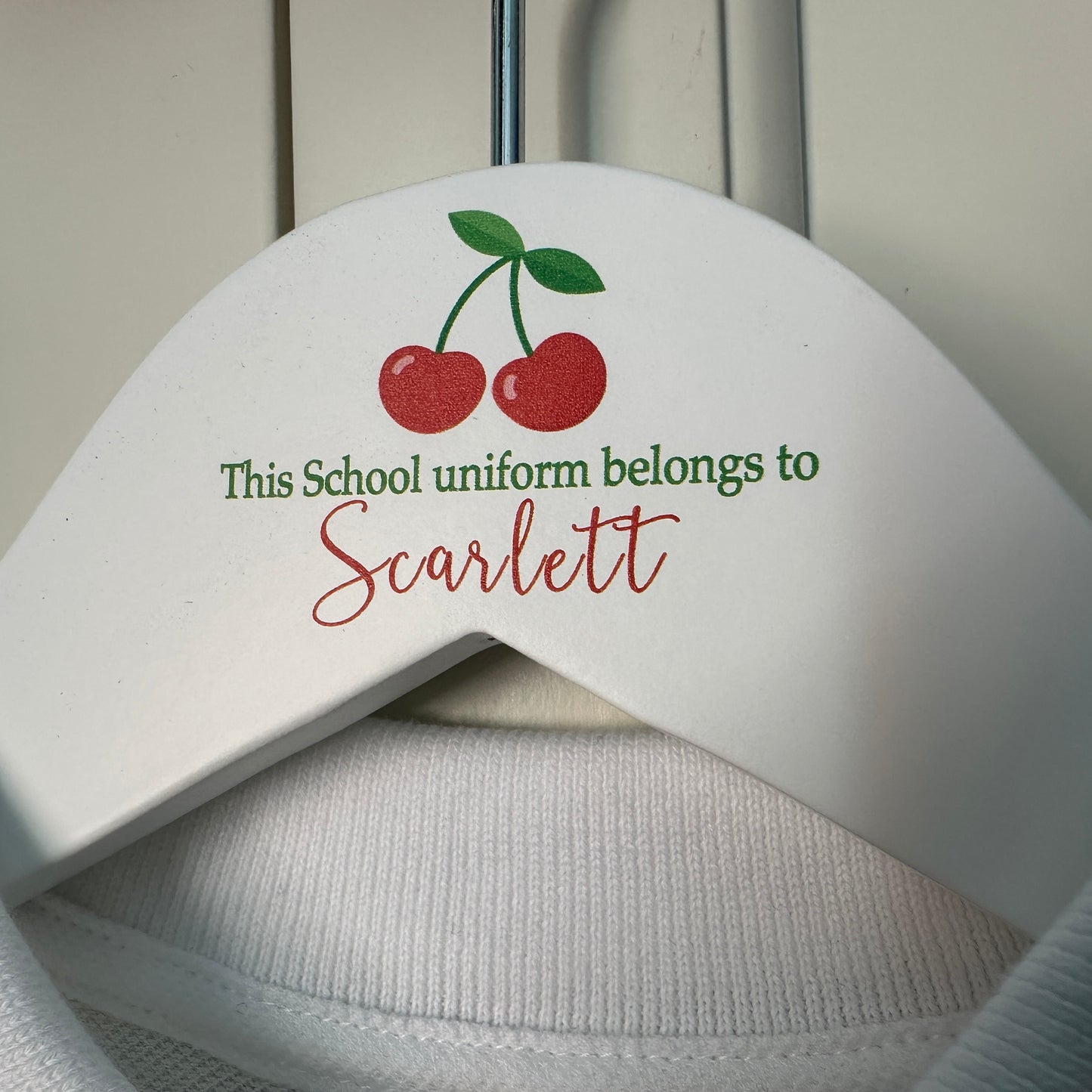 Cherries school uniform hanger