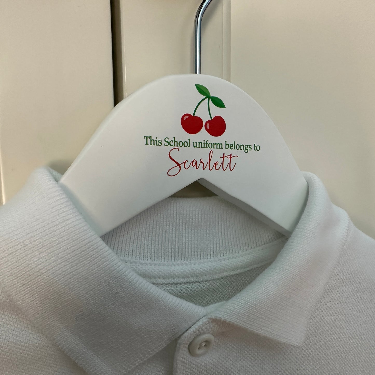 Cherries school uniform hanger