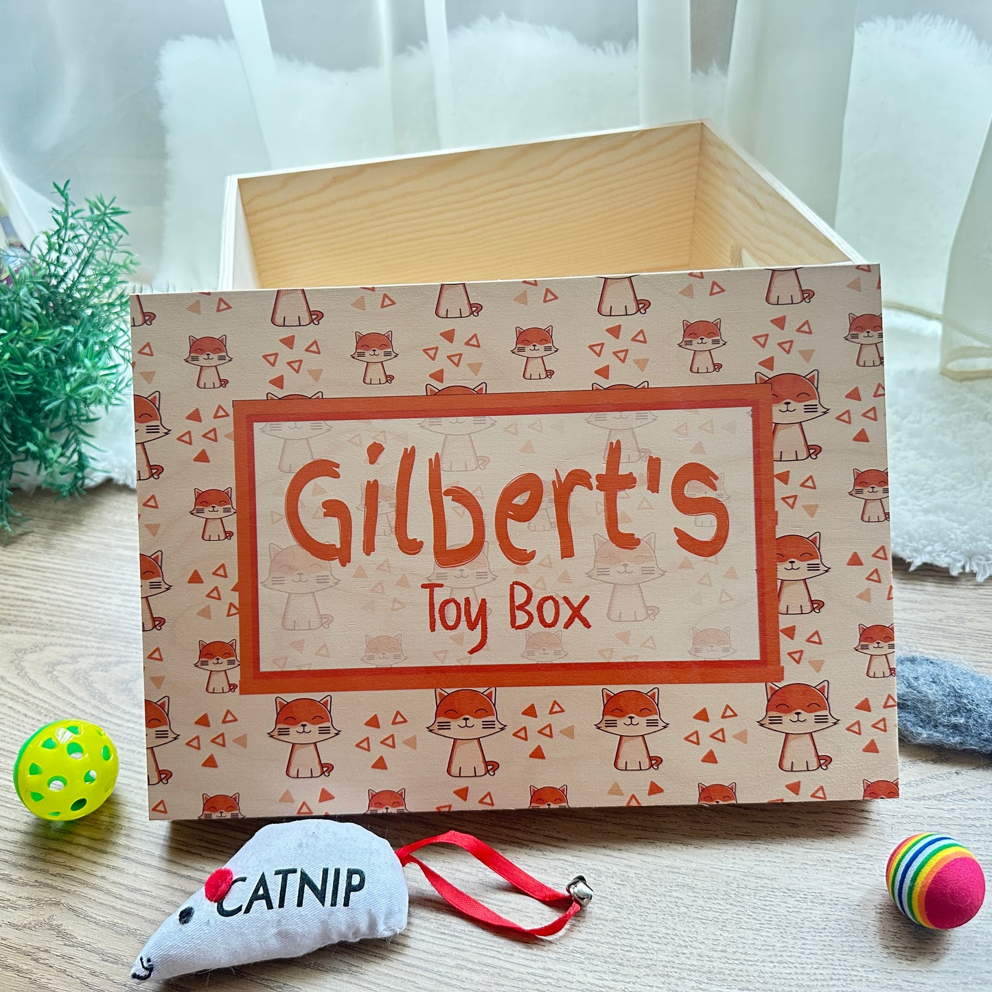 Cat Toy Box Lift Off Lid Box