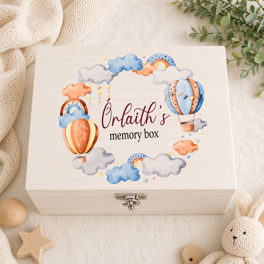Hot air balloon wreaths keepsake box