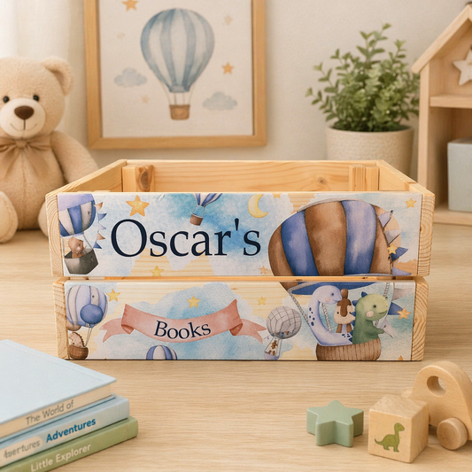 Dinosaur air balloon personalised crate