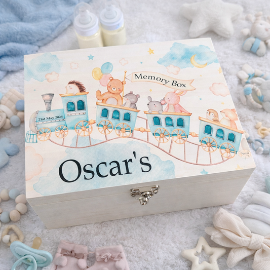 Safari train keepsake box