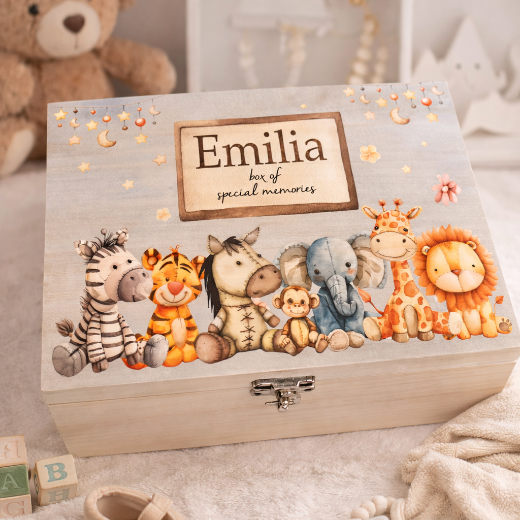 Vintage safari animal keepsake box
