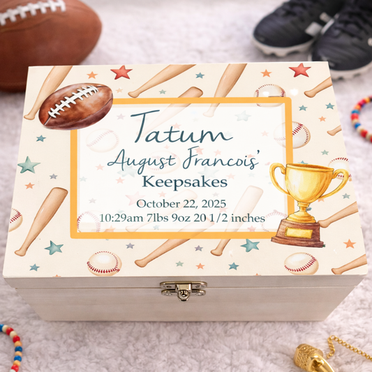 American Football theme keepsake box