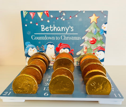 Penguin Chocolate Coin Christmas Countdown