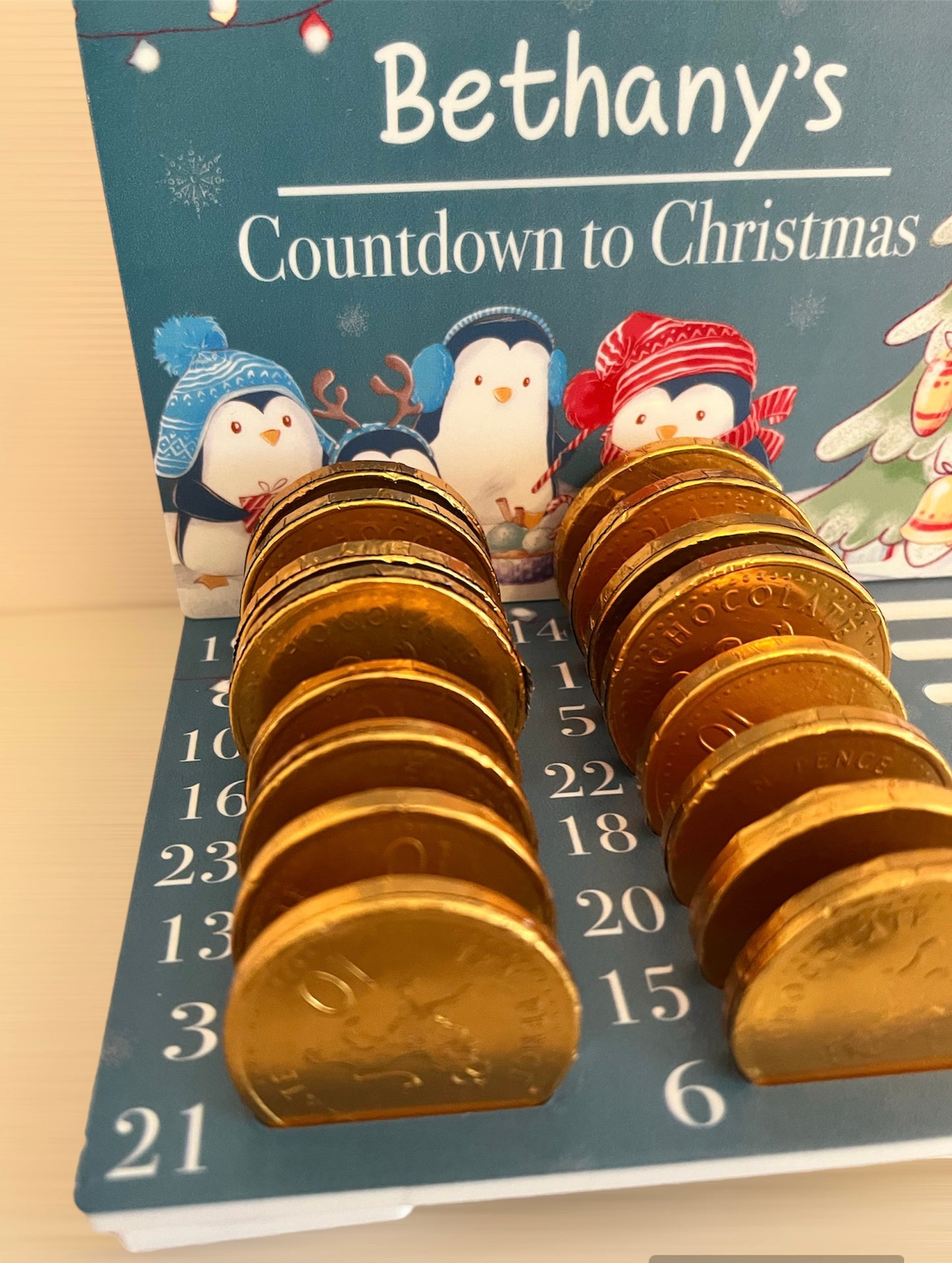 Penguin Chocolate Coin Christmas Countdown