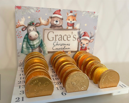 Woodland Animals Chocolate Coin Christmas Countdown