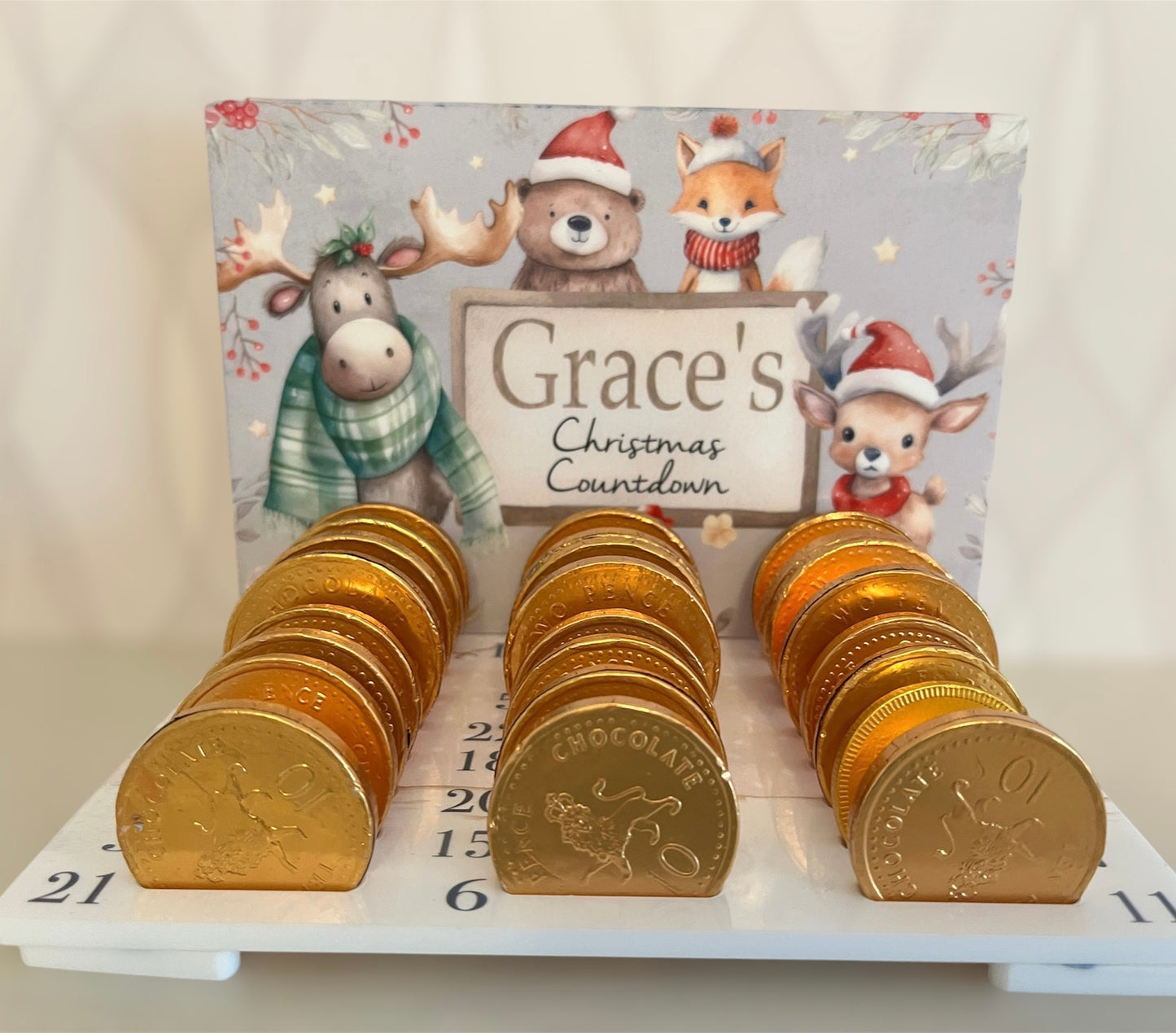 Woodland Animals Chocolate Coin Christmas Countdown