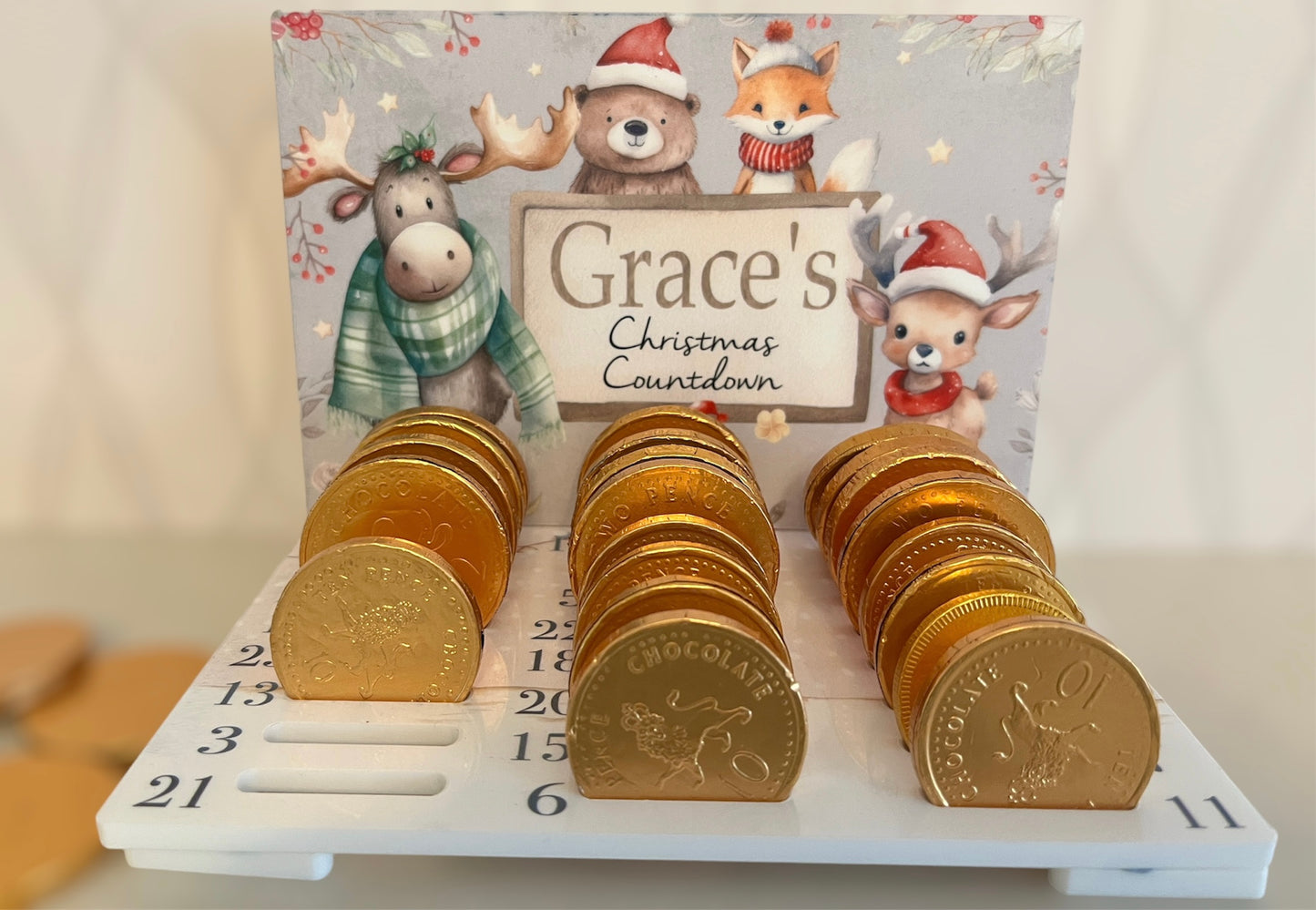 Woodland Animals Chocolate Coin Christmas Countdown