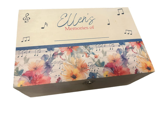 Flowers and music keepsake box