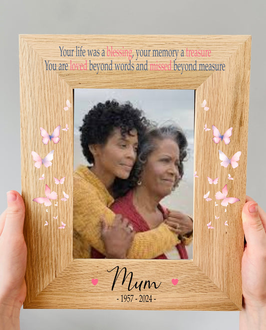 Butterfly memorial photo frame