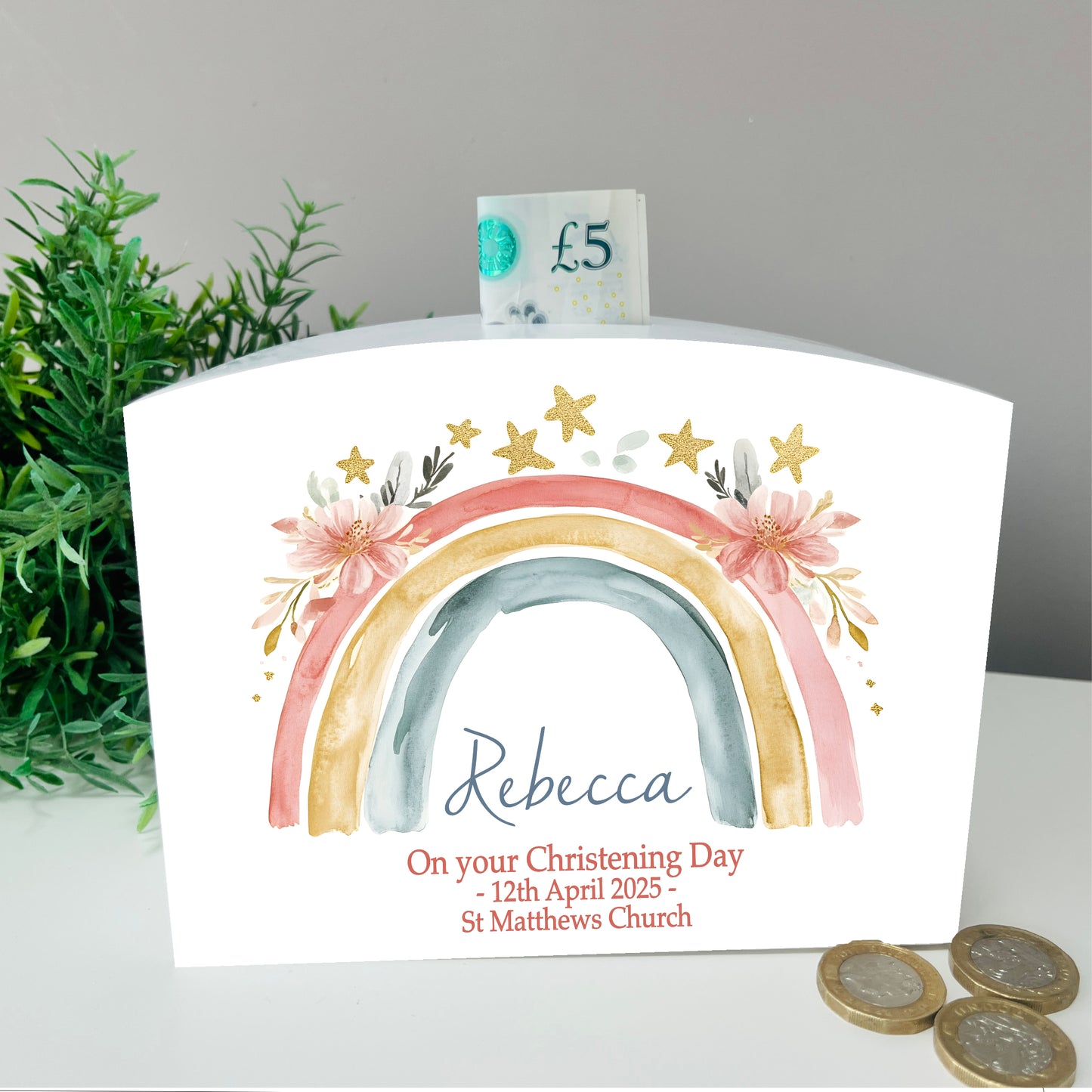 Boho Rainbow money box