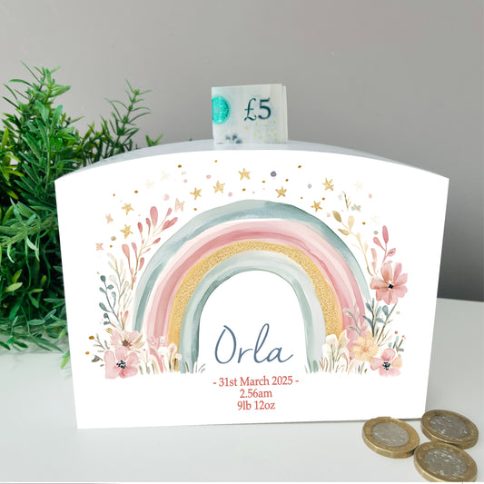Pastel Rainbow money box