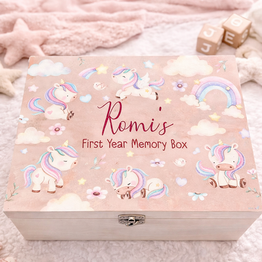 Boho unicorn keepsake box