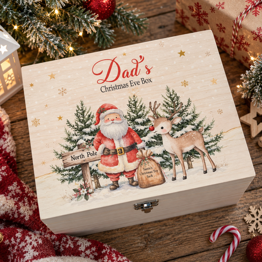 Christmas Santa and Reindeer scene Box