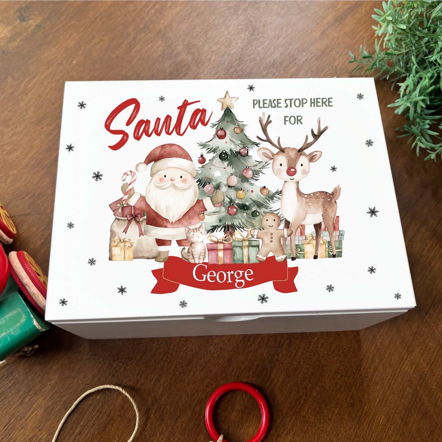 Santa Stop Here Christmas Eve Lift Lid Box