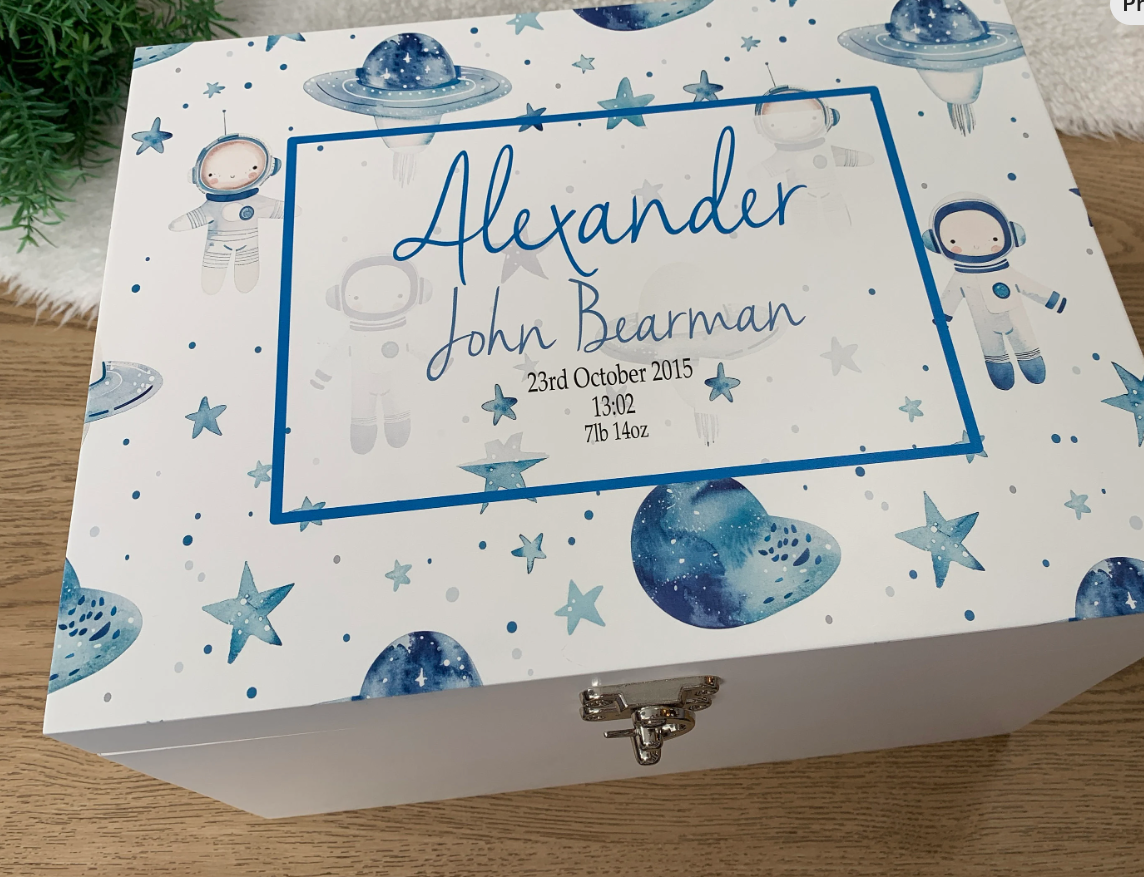 Space Luxury white baby memory box