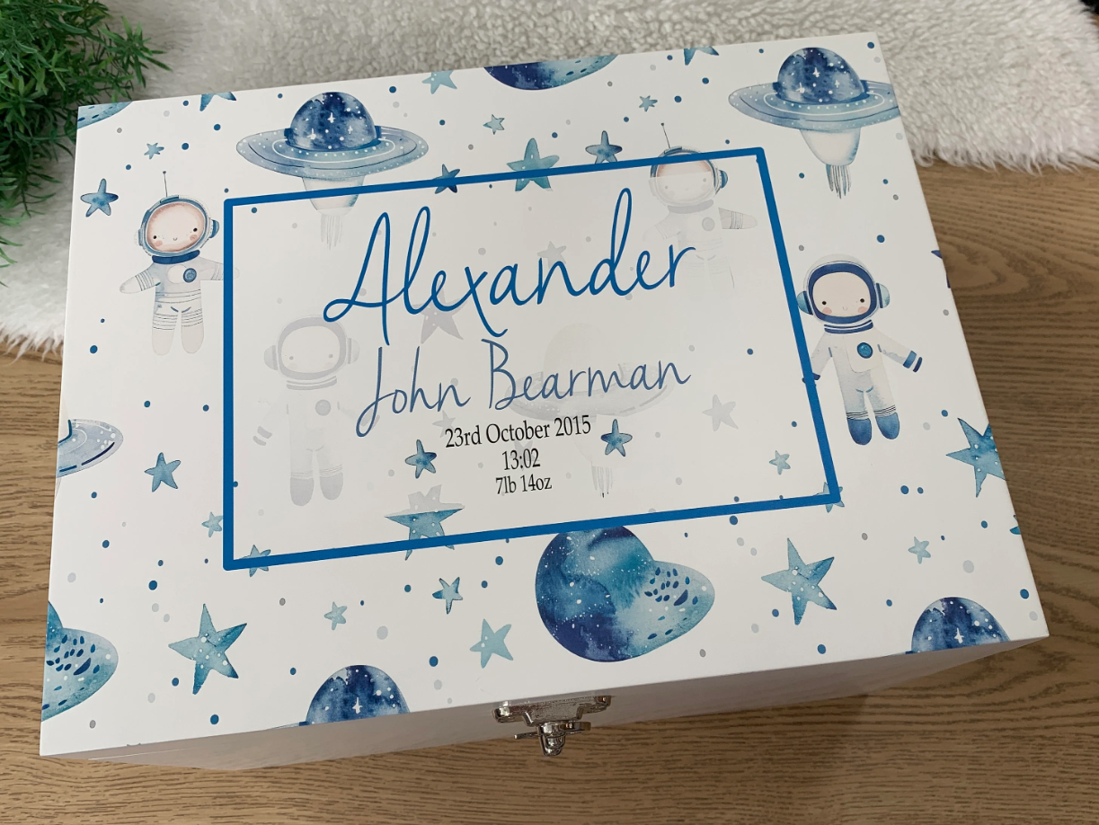 Space Luxury white baby memory box