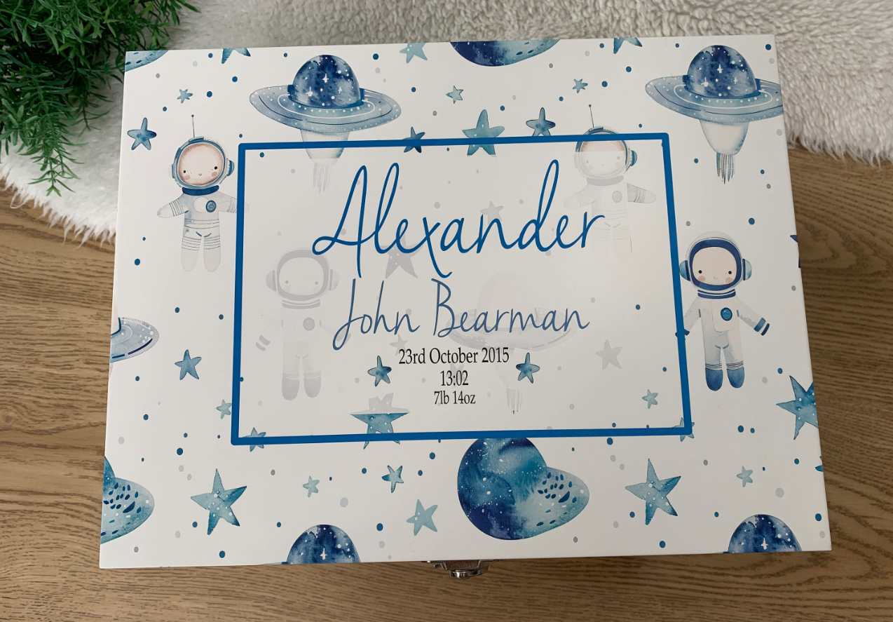 Space Luxury white baby memory box