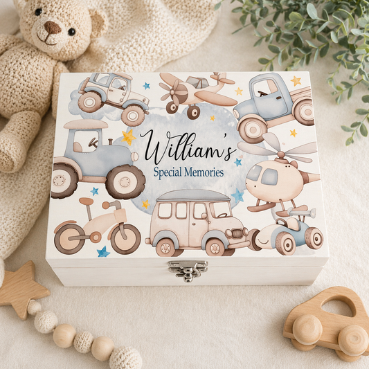 Vintage vehicles keepsake box