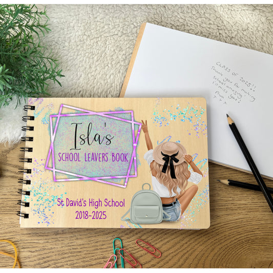 Girls Purple School leavers scrapbook notepad