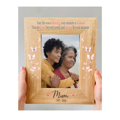 Butterfly memorial photo frame