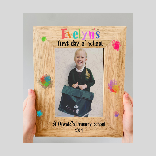 First Day of School splatter photo frame