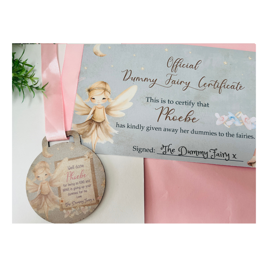 Gold Dummy Fairy medal with certificate
