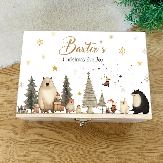 Christmas Woodland Animal Luxury White Christmas Box