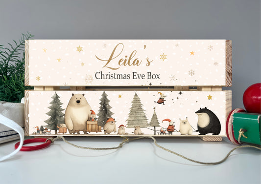 Woodland scene Christmas Crate